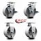 Service Caster 5 Inch Semi Steel Cast Iron Caster Set with Roller Bearings 2 Brakes 2 Rigid SCC-20S520-SSR-TLB-2-R-2 - alternate 4